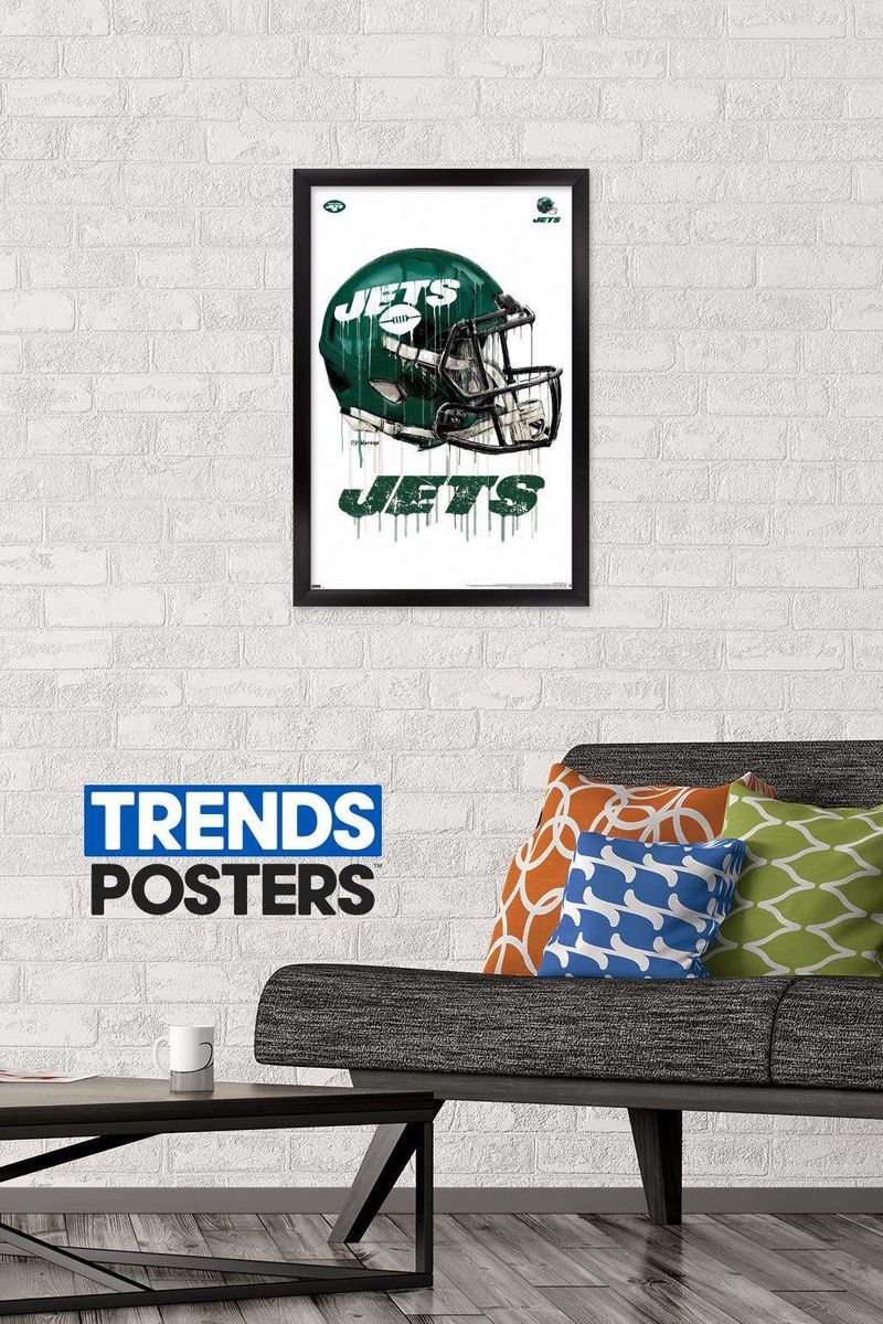 ハングアッ⋵ [送料無料] NFL New York Jets - Drip Helmet 20 Wall Poster, 14.725