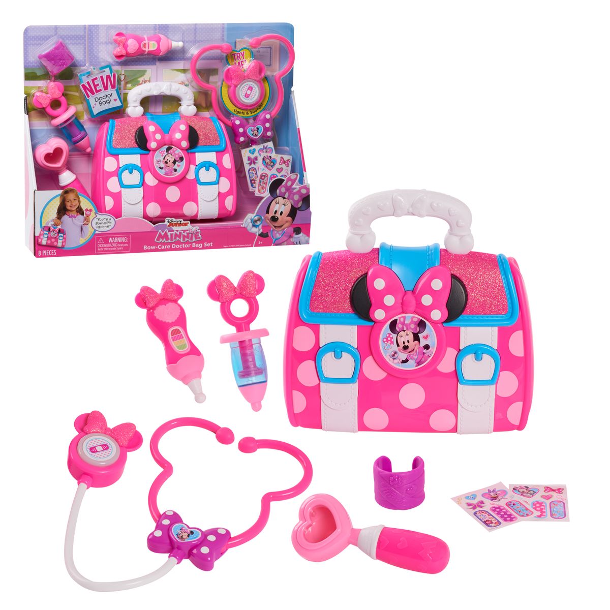 RDY 送料無料 Just Play Disney Junior 039 s Minnie Mouse Bow-Care Doctor Bag Set Includes Lights and Sounds Stethoscope, Kids Toy for Ages 3 up 楽天海外通販 Just Play Disney Junior’s Minnie Mouse Bow-Care Doctor Bag Set Includes a Lights a