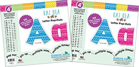 [RDY] [送料無料] Barker Creek 4" Letter Pop-Outs 2-Pack, Kai Ola, Jazz Up Your Bulletin Boards with These Colorful Letters, 510 Upper and Lowercase Letters, Numbers &amp; Punctuation Mark, 4" 3647 4 [楽天海外通販] | Barker Creek 4" Letter Pop-O