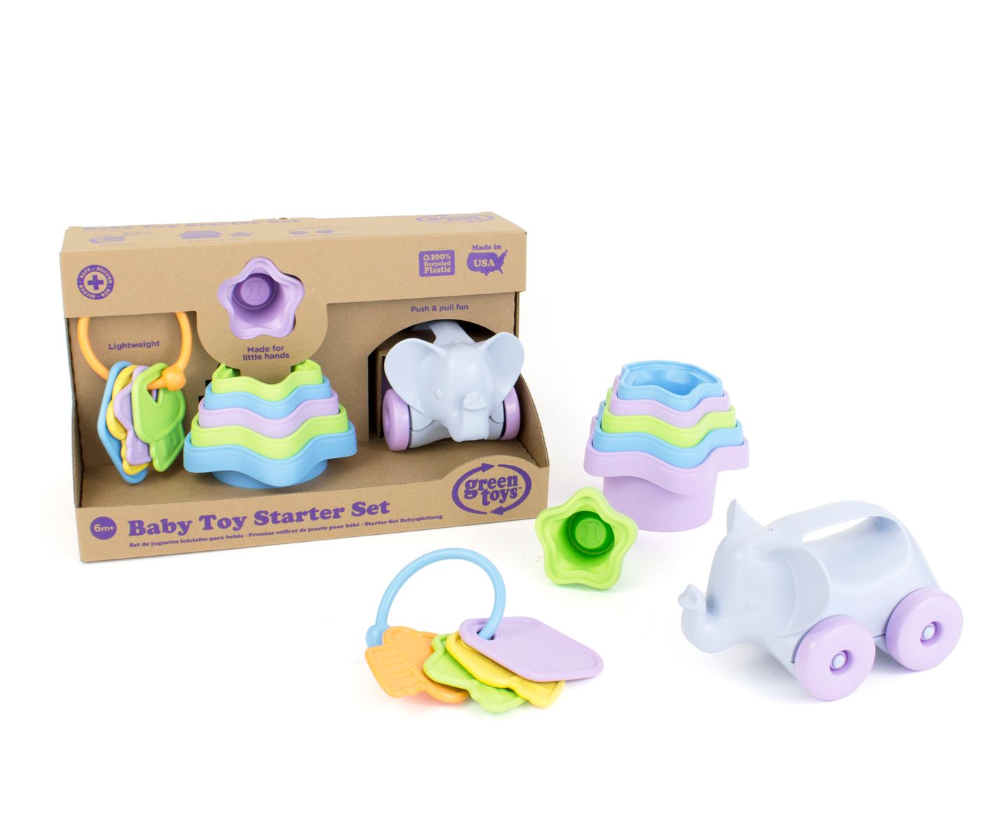 [送料無料] Green Toys Baby Toy Starter Set First Keys, Stacking Cups, Elephant [楽天海外通販] | Green Toys Baby Toy Starter Set First Keys, Stacking Cups, Elephant