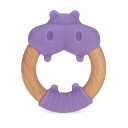 [送料無料] Nuby 天然シリコーンと木の歯固め パープルカバ [楽天海外通販] | Nuby Natural Silicone and Wood Teether, Purple Hippo