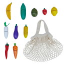 [送料無料] Teamson Kids Little Chef Frankfurt 21-pc. Wooden Play Kitchen Produce Shopping Bag Set with Pretend Fruit and Vegetables, Multicolor, 8