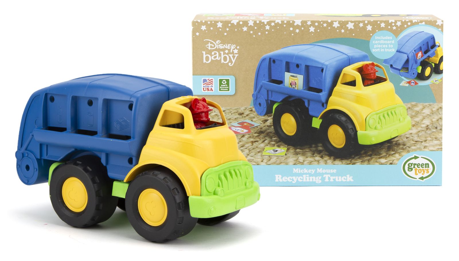 [送料無料] Green Toys ディズニー ミッキーマウス ブルーリサイクルトラック、プレイヴィークル、100% リサイクルプラスチック [楽天海外通販] | Green Toys Disney Mickey Mouse Blue Recycling Truck, Pla