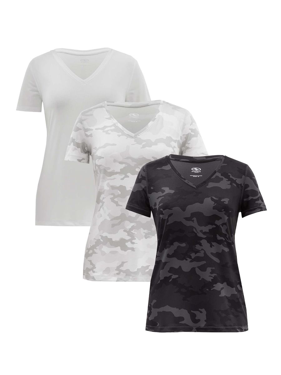 [送料無料] Athletic Works ウィメンズコアアクティブ ショートスリーブ VネックTシャツ 3枚組 [楽天海外通販] | Athletic Works Women's Core Active Short Sleeve V-Neck T-Shirt, 3-Pack