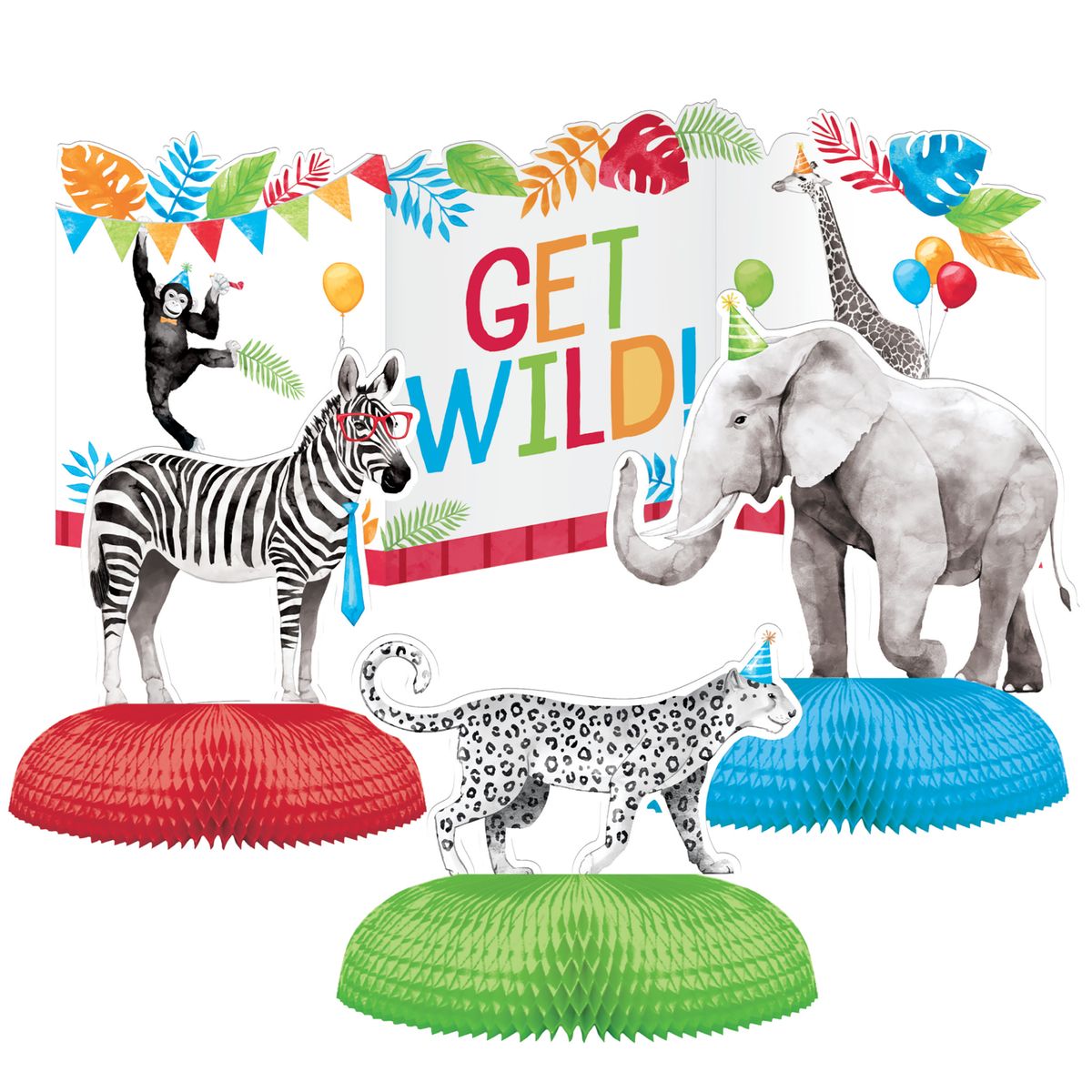 [RDY] [送料無料] Party Animals Get Wild センターピース 12カウント [楽天海外通販] | Party Animals Get Wild Centerpiece, 12 Count