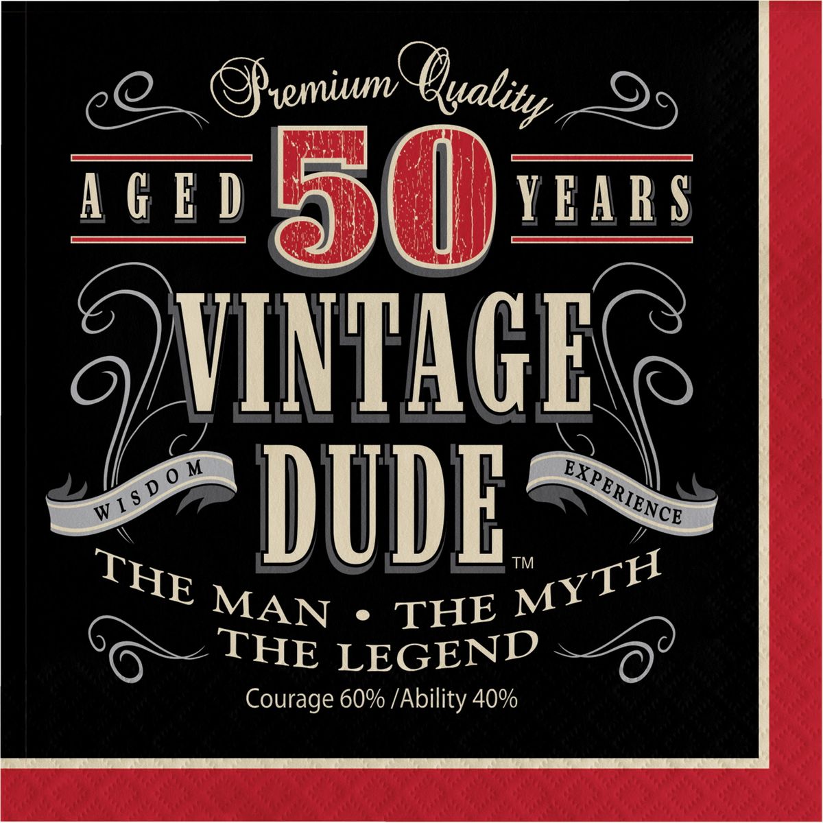 RDY 送料無料 Vintage Dude 50th Birthday Paper Lunch Napkins 48 Count for 24 Guests 楽天海外通販 Vintage Dude 50th Birthday Paper Lunch Napkins 48 Count for 24 Guests