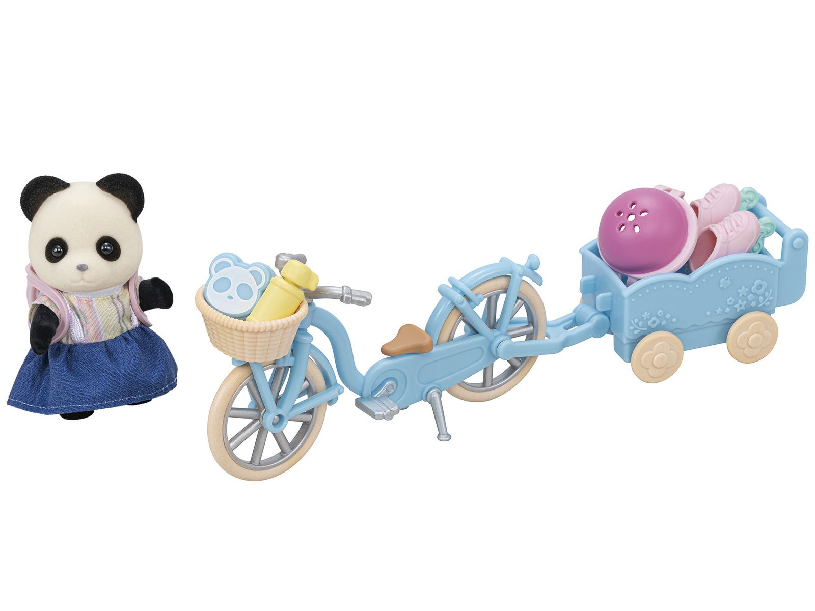 [RDY] [送料無料] Calico Critters プッキーパンダの女の子用自転車とスケートセット フィギュアとアクセサリーのドールハウス用プレイセット [楽天海外通販] | Calico Critters Pookie Panda Girl's Cycle &am