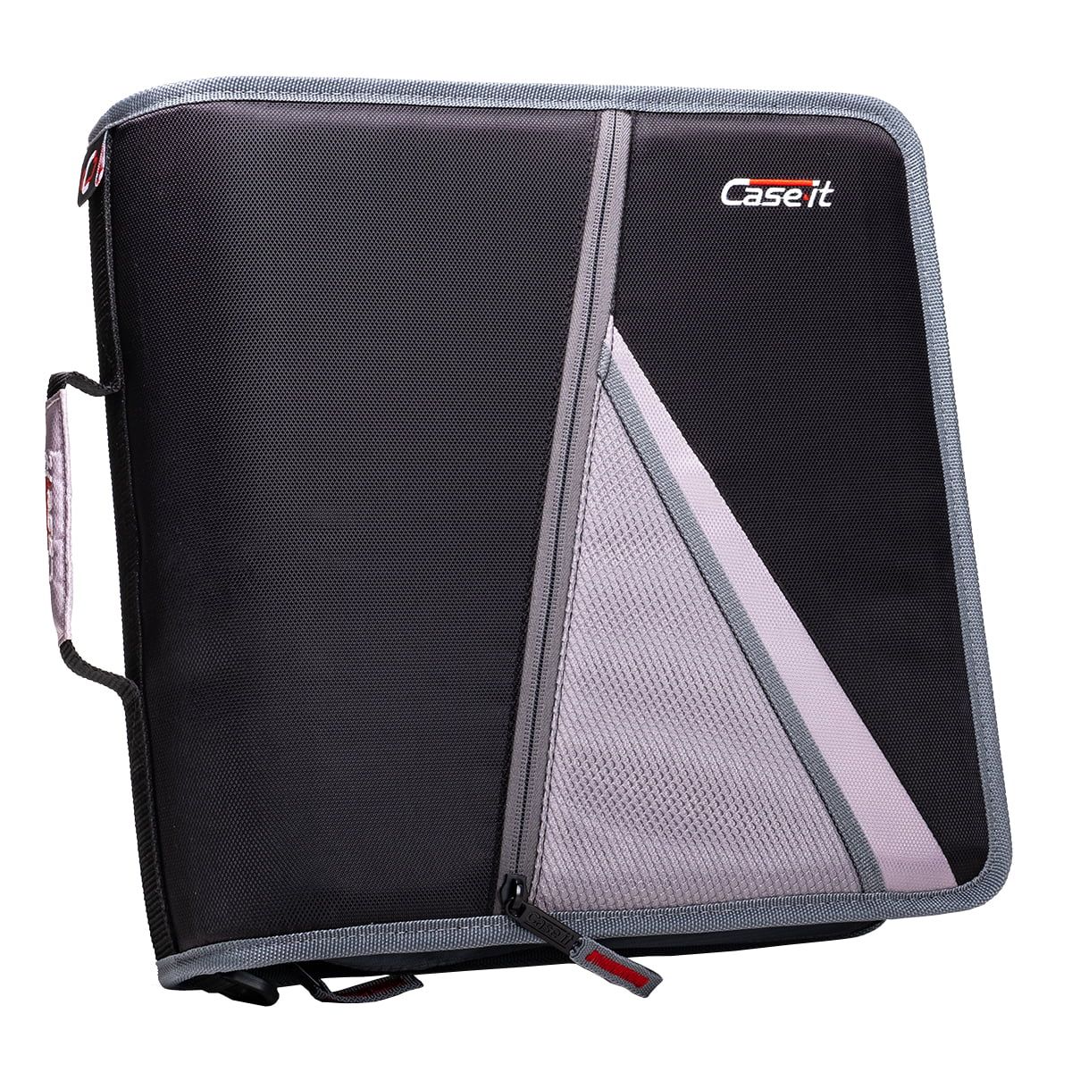   Case?it Mighty Zip Tab 3" O-Ring Binder with Expanding File Folder, Black（マイティージップタブ3インチOリングバインダー、エキスパンダブルファイルフォルダー付き、ブラック [楽天海外通