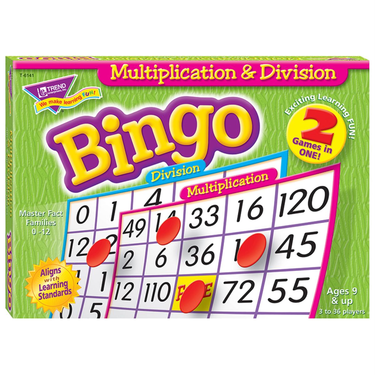 [RDY] [送料無料] TREND かけ算・わり算 2面 ビンゴゲーム [楽天海外通販] | Trend Multiplication &amp; Division 2-Sided Bingo Game