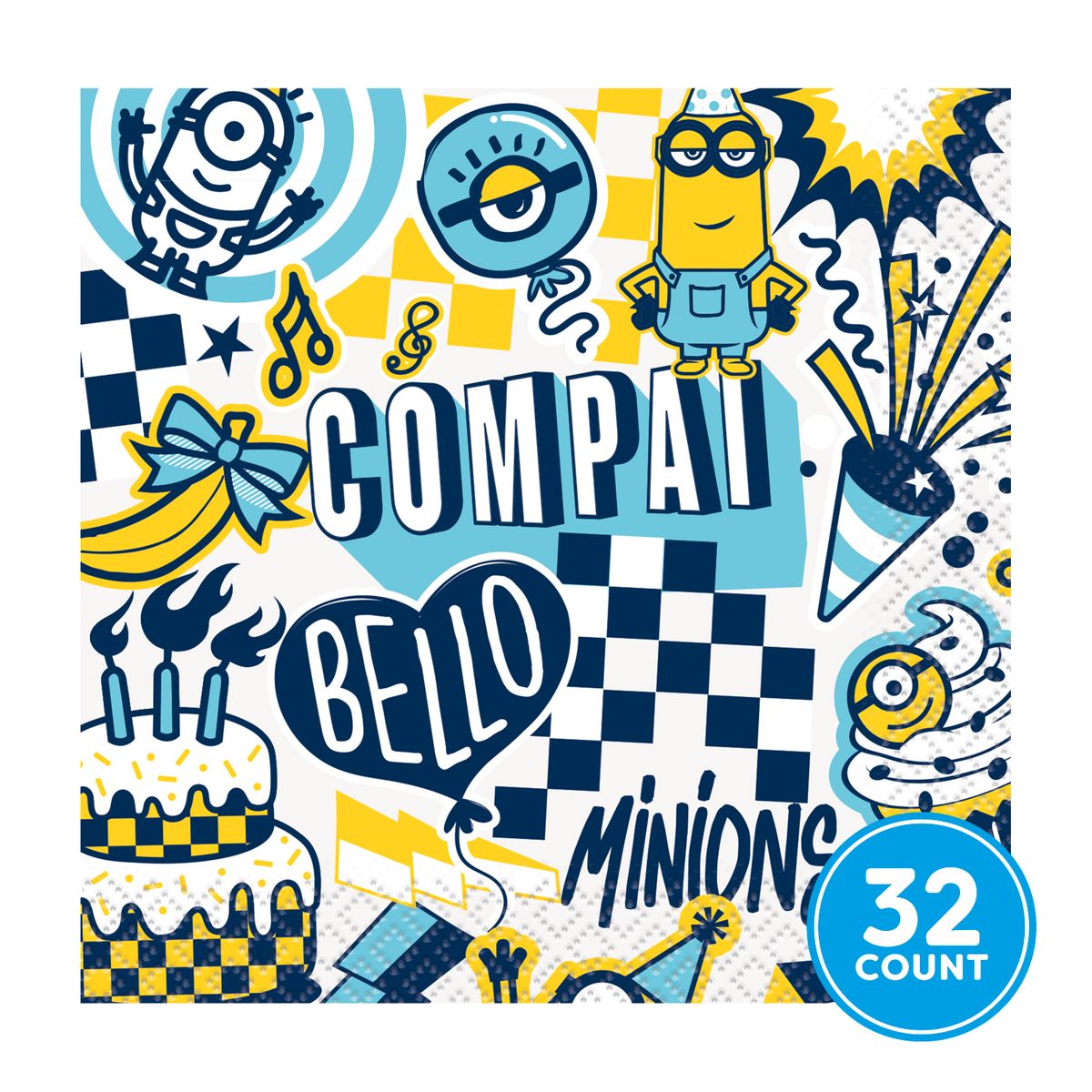 [RDY] [送料無料] ミニオンズ紙ナプキン、5インチ、32個入り [楽天海外通販] | Despicable Me Minions Paper Beverage Napkins, 5in, 32ct