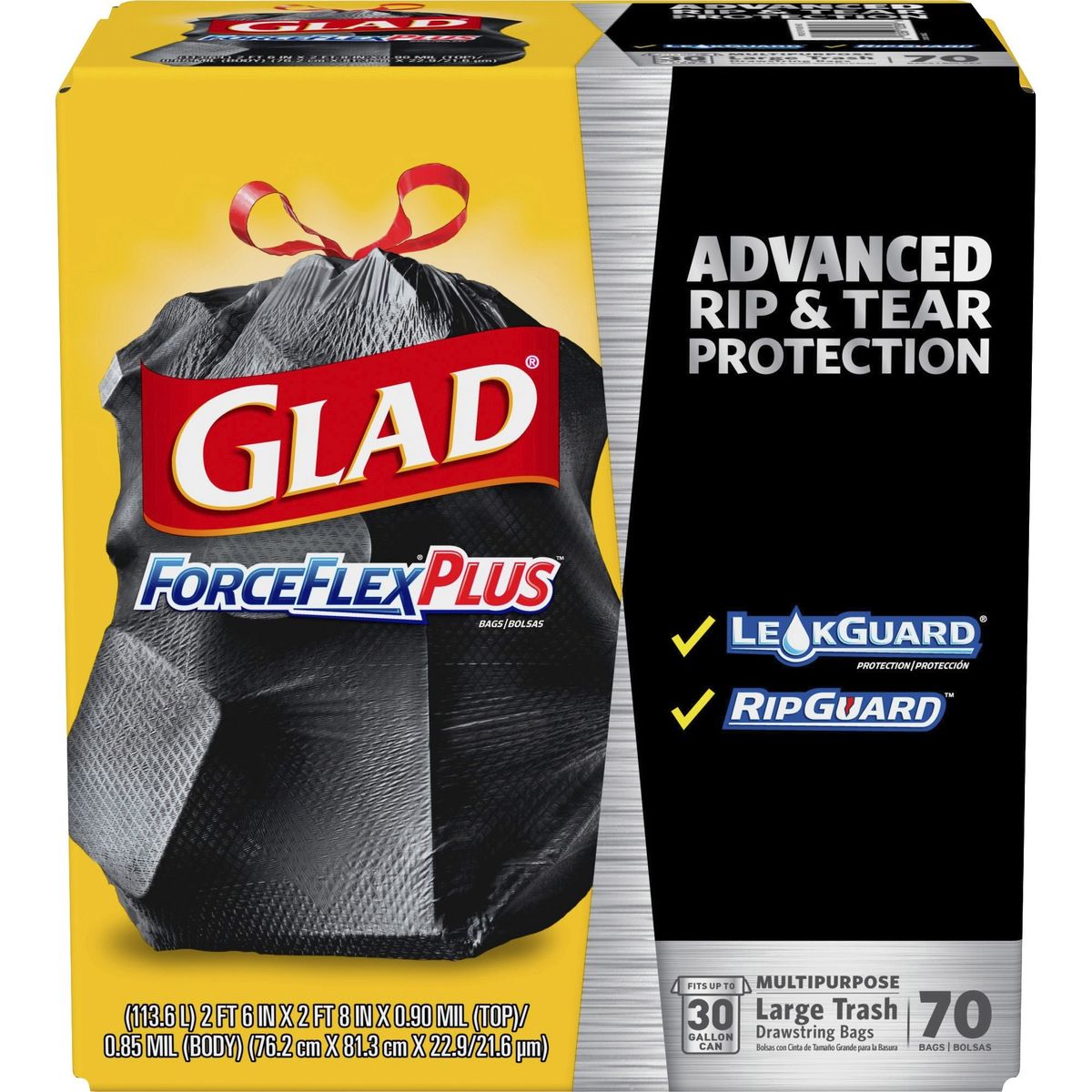 [RDY] [送料無料] Glad ForceFlex Plus 巾着型ゴミ袋、30ガロン、70枚入り [楽天海外通販] | Glad ForceFlex Plus Drawstring Trash Bags, 30 Gallon, 70 Count