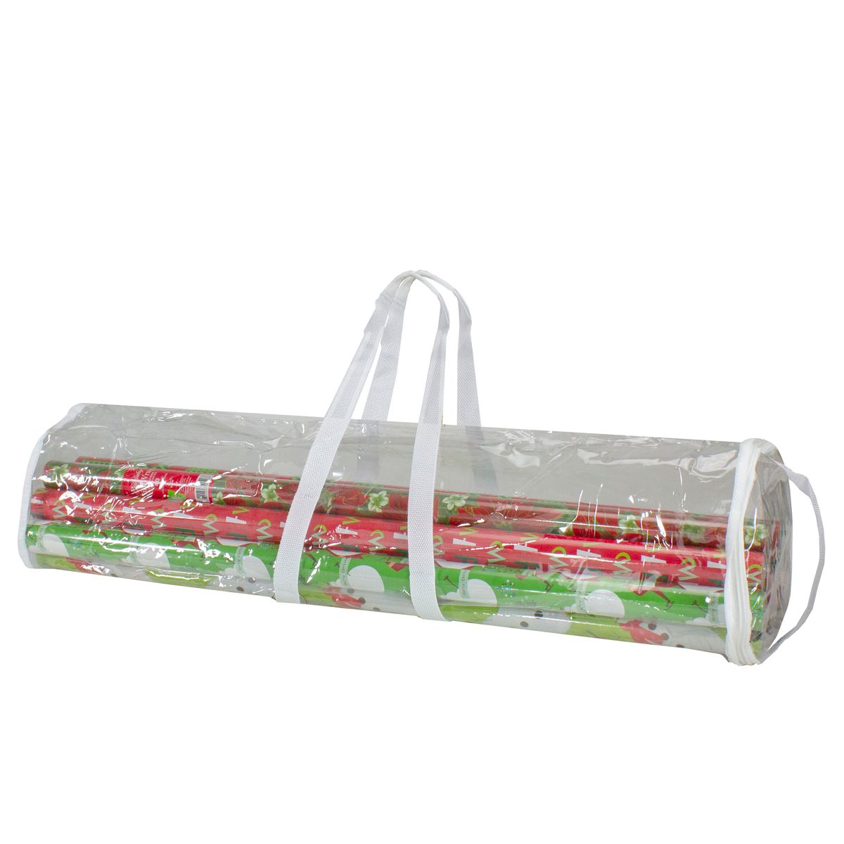 [送料無料] 30インチ ホワイト＆トランスパレント クリスマス ギフトラップオーガナイザーバッグ（ハンドル付き [楽天海外通販] | 30” White and Transparent Christmas Gift Wrap Organizer Bag with Handl