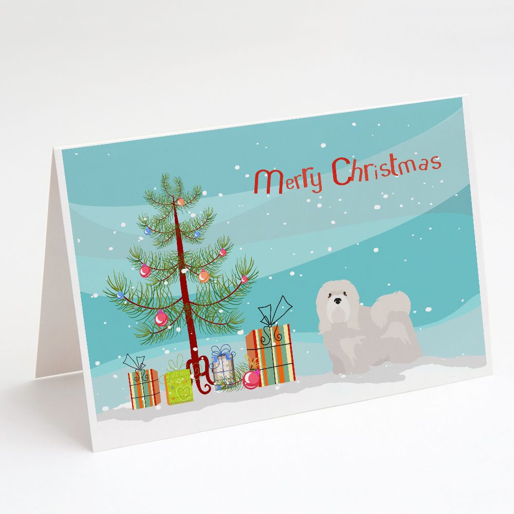 [送料無料] Caroline's Treasures ラサ・アプソのクリスマスカード（封筒付き）、5インチ x 7インチ（8カウント [楽天海外通販] | Caroline's Treasures White Lhasa Apso Christmas Greeting Cards with Envelopes, 5" x
