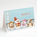 [RDY] [送料無料] Caroline's Treasures Merry Christmas Carolers English Bulldog Fawn White Christmas Greeting Cards with Envelopes, 5