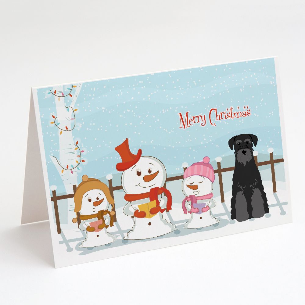[RDY] [送料無料] Caroline's Treasures Merry Christmas Carolers Standard Schnauzer Black Christmas Greeting Cards with Envelope, 5" x 7" (8 Count)（メリークリスマス キャロラーズ スタンダード シュナウザー ブラック クリ
