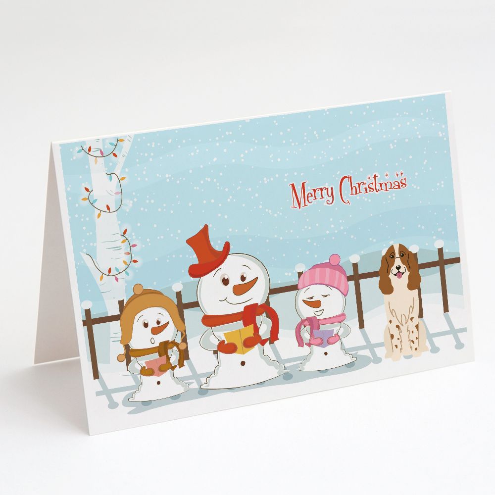 [RDY] [送料無料] Caroline's Treasures Merry Christmas Carolers Russian Spaniel Christmas Greeting Cards with Envelopes, 5