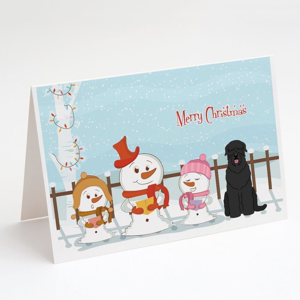 [送料無料] Caroline's Treasures Merry Christmas Carolers Black Russian Terrier Christmas Greeting Cards with Envelope, 5