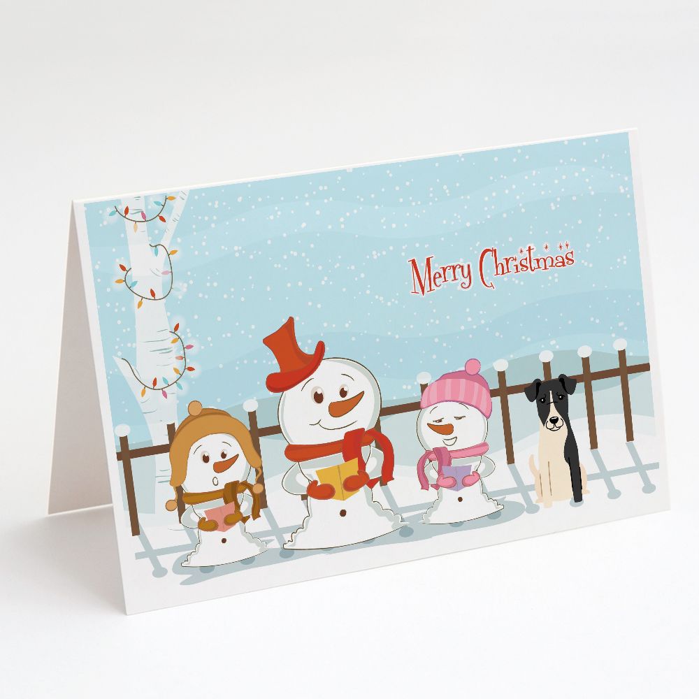 [送料無料] Caroline's Treasures Merry Christmas Carolers Smooth Fox Terrier Christmas Greeting Cards with Envelopes, 5
