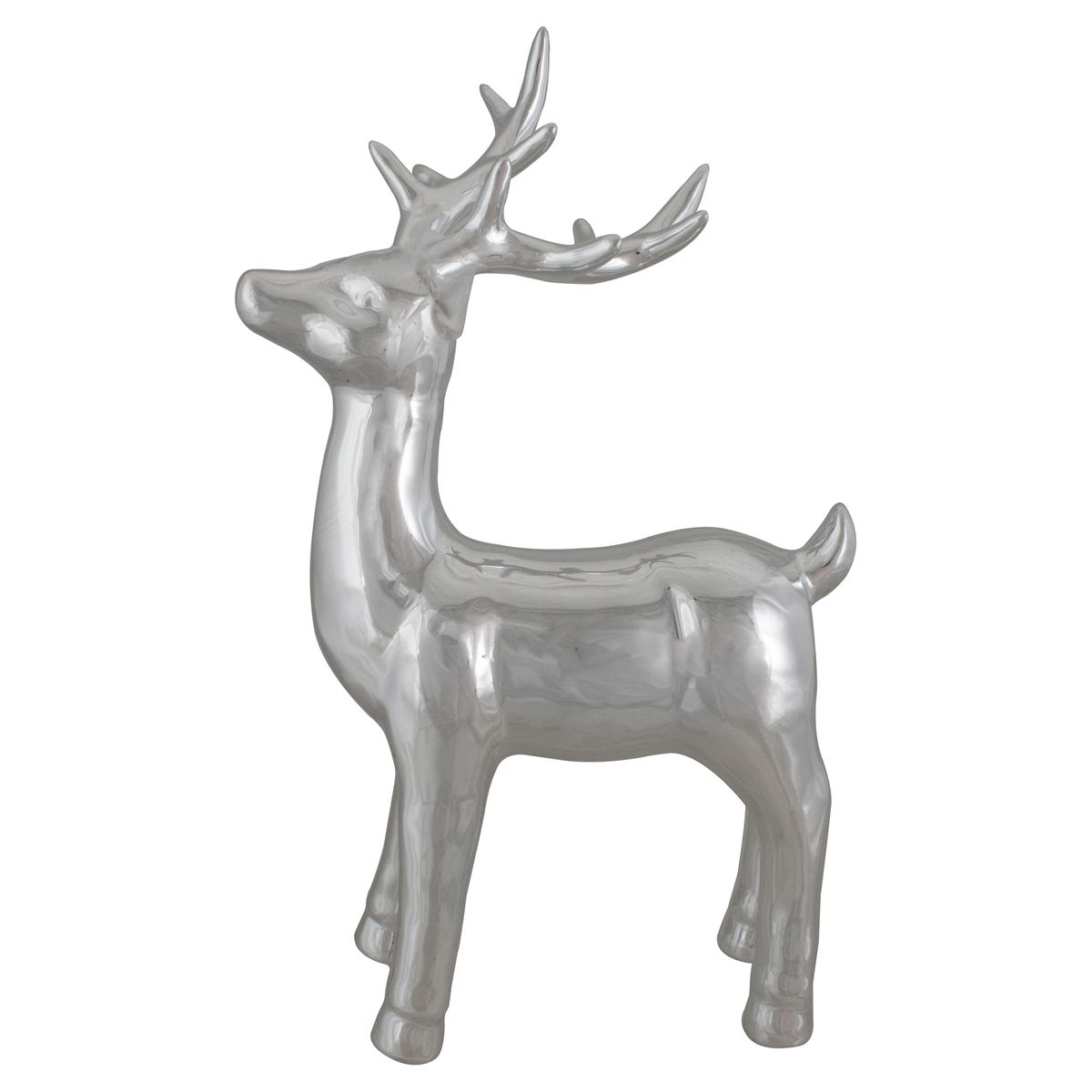 [RDY] [送料無料] 14インチ メタリックシルバー スタンディングトナカイ クリスマステーブルトップ デコール [楽天海外通販] | 14" Metallic Silver Standing Reindeer Christmas Tabletop Decor