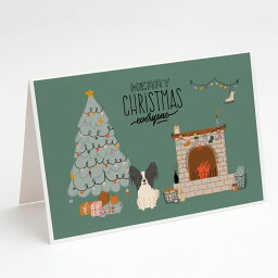 [RDY] [送料無料] Caroline's Treasures パピヨン クリスマス グリーティングカード 封筒付き、5インチ x 7インチ（8カウント） [楽天海外通販] | Caroline's Treasures Papillon Christmas Greeting Cards with Envelopes,