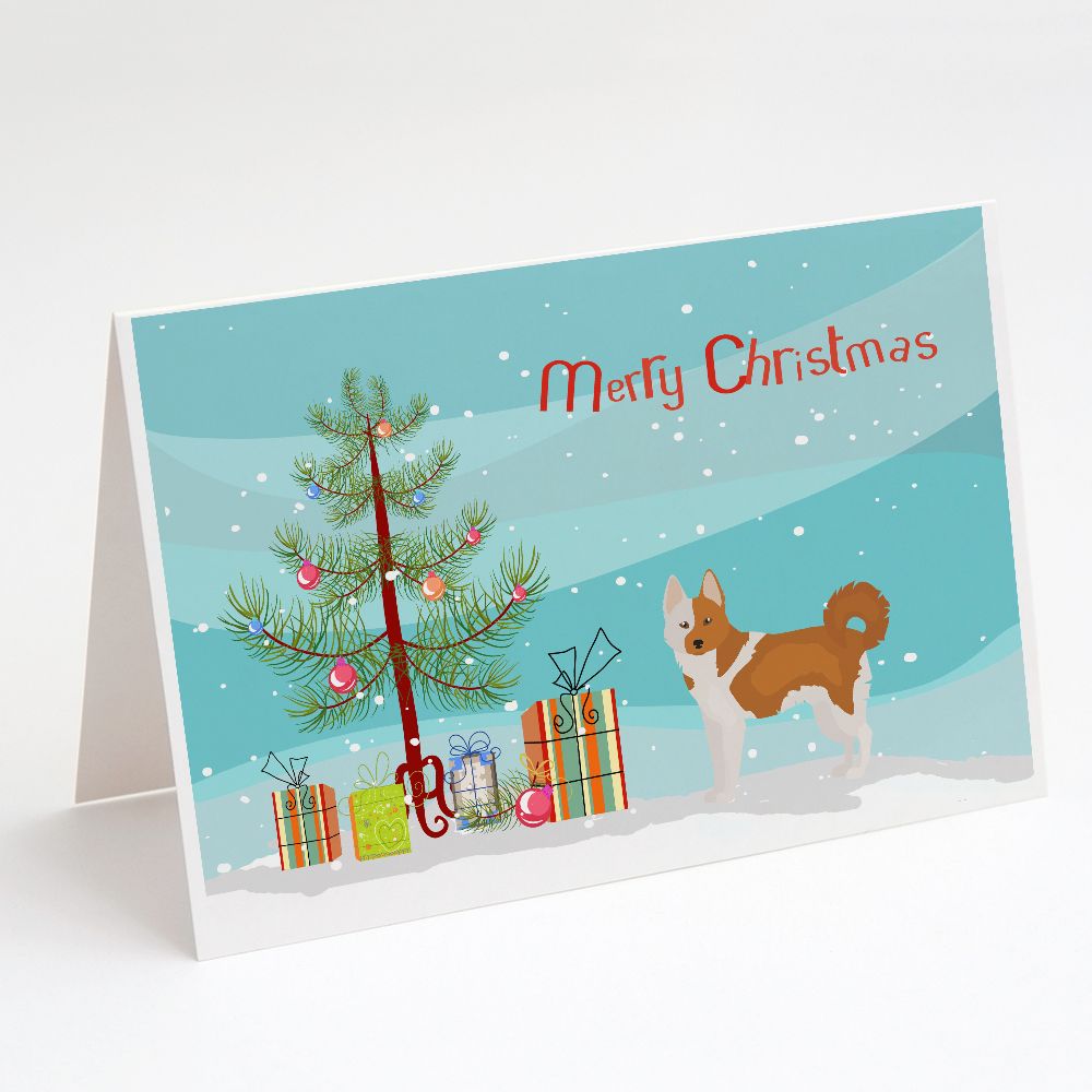 [RDY] [送料無料] Caroline's Treasures 北欧スピッツのクリスマス・グリーティングカード（封筒付き）、5インチ×7インチ（8カウント [楽天海外通販] | Caroline's Treasures Nordic Spitz Christmas Greeting Cards w