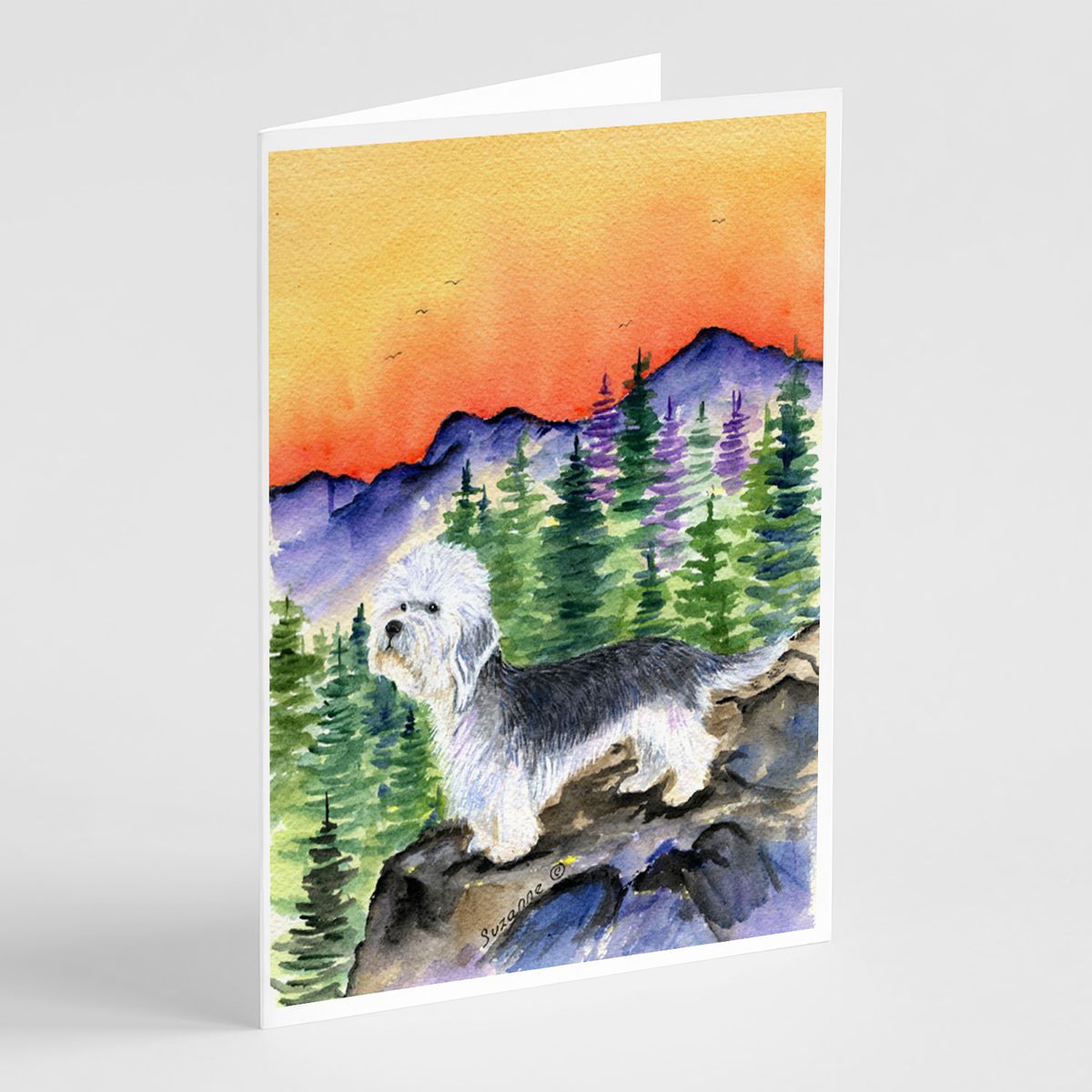 [RDY] [送料無料] Caroline's Treasures ダンディ・ダンモント・テリア 封筒付きグリーティングカード、5インチx7インチ（8枚組） [楽..