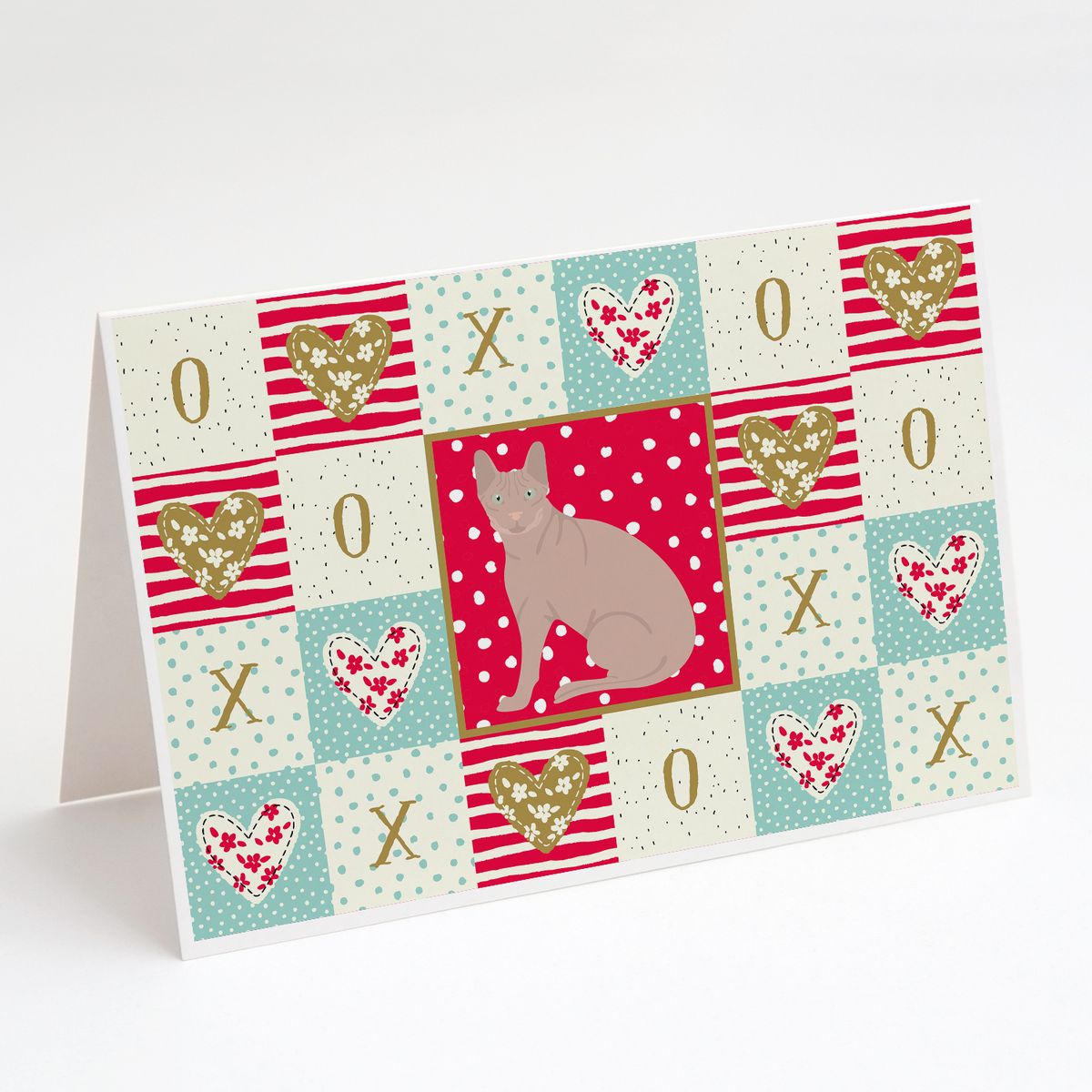 [RDY] [送料無料] Caroline's Treasures Don Sphynx Cat Love Greeting Cards with Envelopes, 5