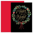 [RDY] [送料無料] JAMペーパー クリスマスカード＆封筒セット Merry & Bright Wreath 18枚/組 [楽天海外通販] | JAM Paper Christmas Cards & Matching Envelopes Set, Merry & Bright Wreath, 18/Packの商品画像