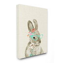 [送料無料] The Kids Room by Stupell Woodland Bunny with Cat Eye Glasses Oversized Stretched Canvas Wall Art, 24 x 1.5 x 30 [楽天海外通販] | The Kids Room by Stupell Woodland Bunny with Cat Eye Glasses Oversized Stretched Canvas Wall Art, 24 x 1.5 x