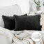 [送料無料] Phantoscope インサート付きスローピロー，Silky Velvet Series Pom Pom Decorative pillow, 12" x 20", Black, 2 Pack [楽天海外通販] | Phantoscope Throw Pillow with Insert，Silky Velvet Series Pom Pom Decorative pillow, 12" x 20", Black, 2 Pack