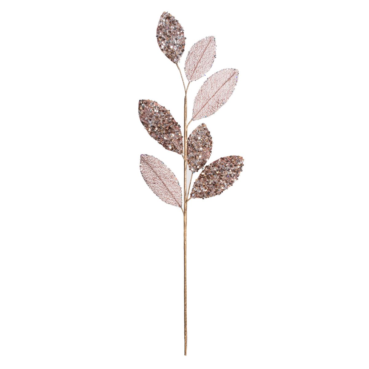 [RDY] [送料無料] Vickerman 20" Rose Gold Mesh Apple Leaf Artificial Christmas Spray.1パックに3つのスプレーが含まれています。 [楽天海外通販] | Vickerman 20" Rose Gold Mesh Apple Leaf Artificial Christmas Spray. Includes 3 spra