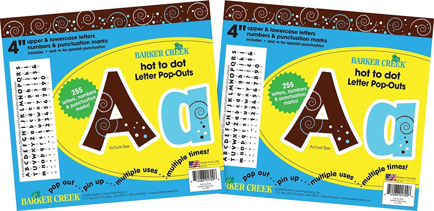 [RDY] [送料無料] Barker Creek 4" Letter Pop-Outs 2-Pack, Hot to Dot, Jazz Up Your Bulletin Boards with These Colorful Letters, 510 Upper and Lowercase Letters, Numbers &amp; Punctuation Marks, 4" (3633) [楽天海外通販] | Barker Creek 4" Letter P