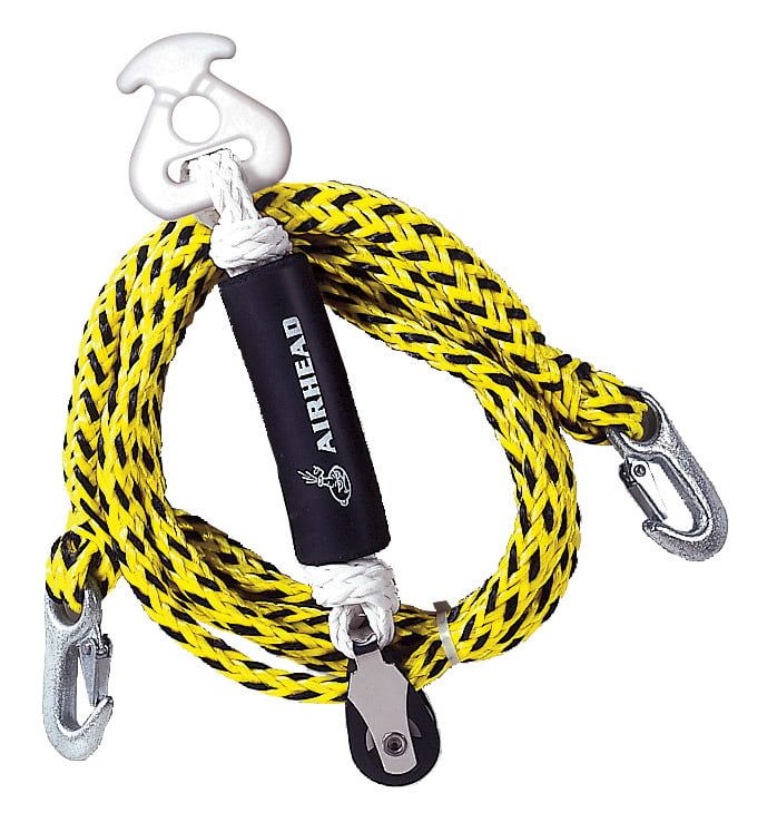  Airhead 2人乗りチューブフロート用セルフセンタリングタウハーネスロープ、イエロー、12Ft.  | Airhead Self Centering Tow Harness Rope for 2-Person Tube Floats, Yellow, 12 Ft.