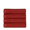 [RDY] [] SUPERIOR Rbg100 n`FbN{[_[ nh^I 4g o[KfB [yVCOʔ] | Superior 4 Piece 100% Cotton Solid and Checkered Border Hand Towels, Burgundy