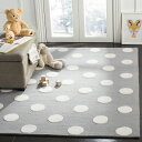 [] Safavieh qpʖ͗lE[GAOAO[/AC{[A8tB[g x 10tB[g [yVCOʔ] | SAFAVIEH Kids Polka Dots Wool Area Rug, Grey/Ivory, 8' x 10'