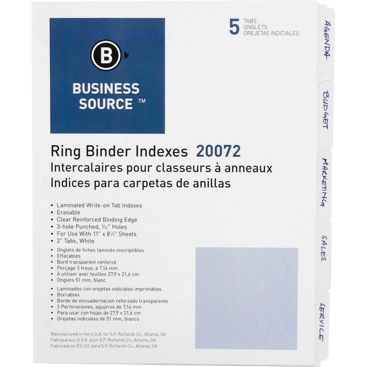 Walmart ŷԾŹ㤨[̵] Business Source BSN200723󥰾õǽ֥ǥå1å5 [ŷ] | Business Source, BSN20072, 3-Ring Erasable Tab Indexes, 5 Per SetפβǤʤ4,843ߤˤʤޤ