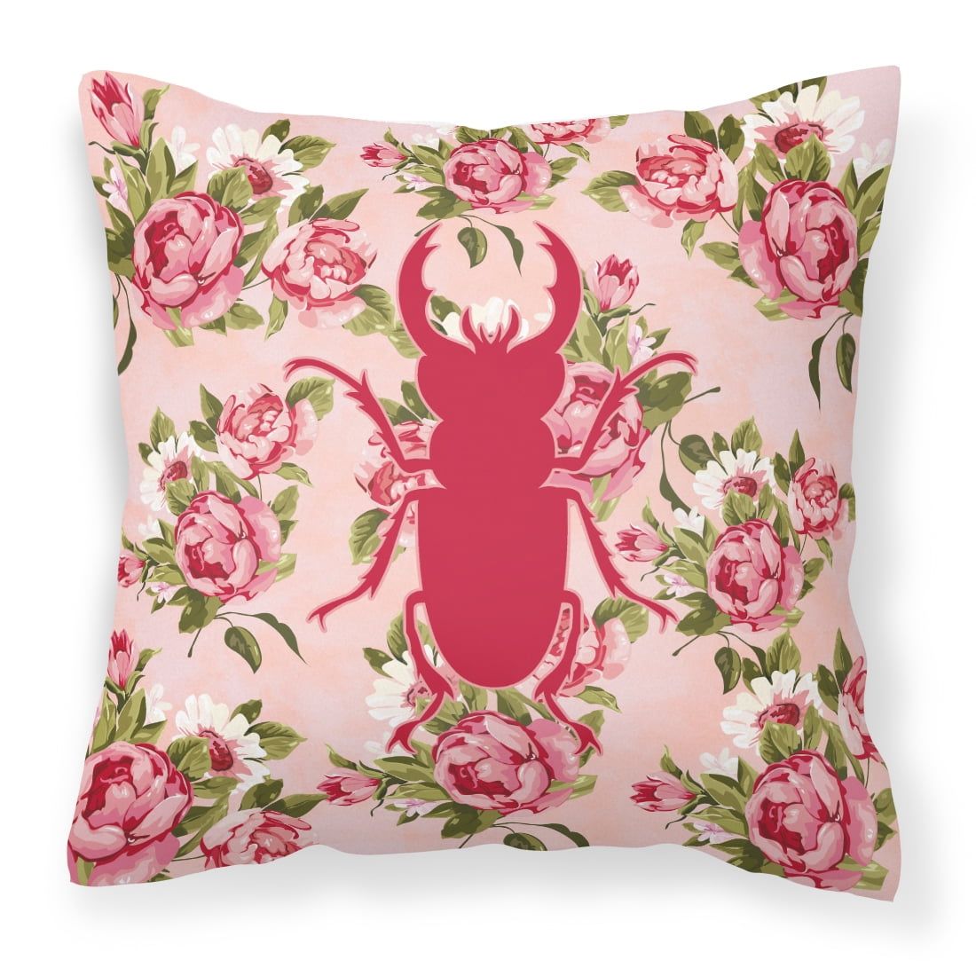 [RDY] [送料無料] ビートルシャビーシックピンクローズファブリック装飾枕 [楽天海外通販] | Beetle Shabby Chic Pink Roses Fabric Decorative Pillow