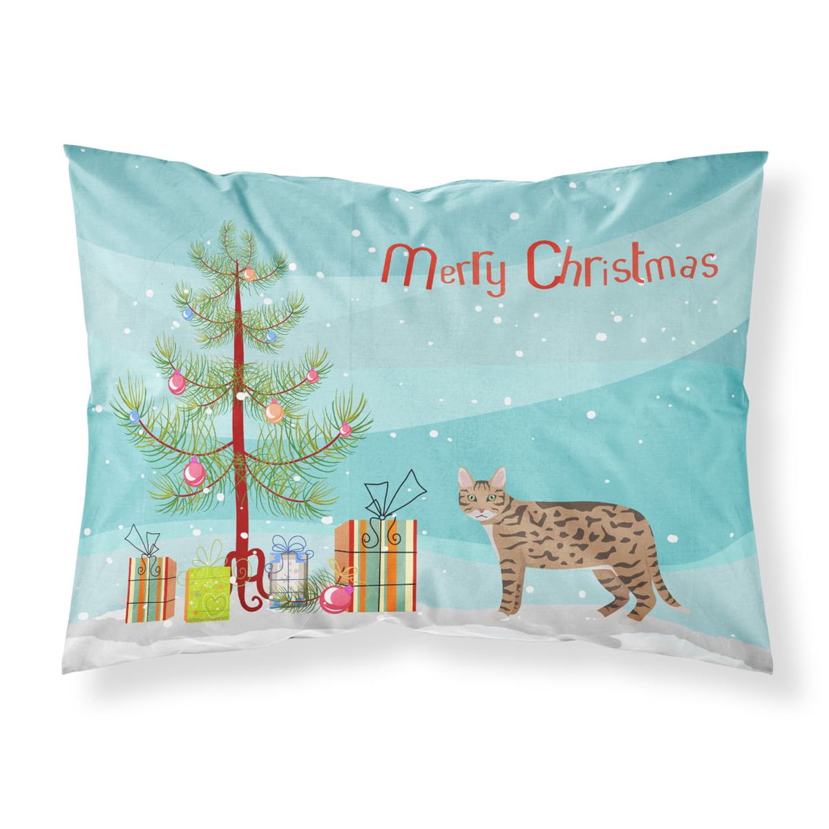 [送料無料] Carolines Treasures CK4579PILLOWCASE California Spangled 2 Cat Merry Christmas Fabric Standard Pillowcase, Standard、 [楽天海外通販] | Carolines Treasures CK4579PILLOWCASE California Spangled 2 Cat Merry Christmas Fabric Stand