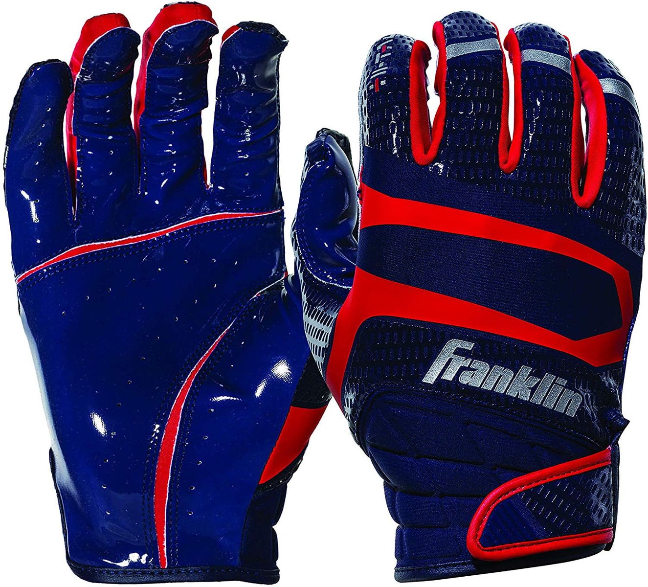 [RDY] [送料無料] Franklin Sports ハイ・タック・プレミアム・フットボール・レシーバー・グローブ - ネイビー／レッド - ユース・スモール [楽天海外通販] | Franklin Sports Hi-Tack Premium Football Receiver