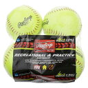   Rawlings NCAA レクリエーショナル・ファストピッチ・ソフトボール 11インチ 4カウント  | Rawlings NCAA Recreational Fastpitch Softballs, 11 inch, 4 Count