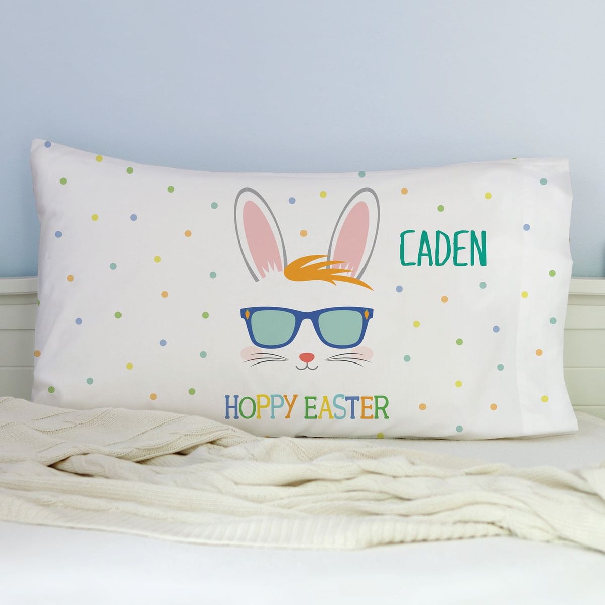 [RDY] [送料無料] ハンサムなウサギの男の子の名入れ枕カバー [楽天海外通販] | Handsome Hare Boy's Personalized Pillowcase