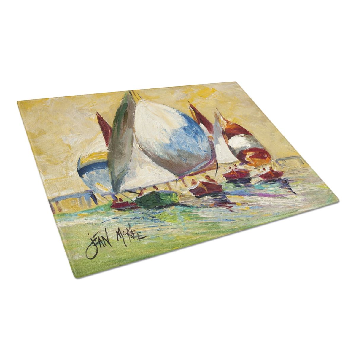   Caroline's Treasures ビミニセイルズ セイルボート ガラスまな板 大  | Caroline's Treasures Bimini Sails Sailboat Glass Cutting Board Large