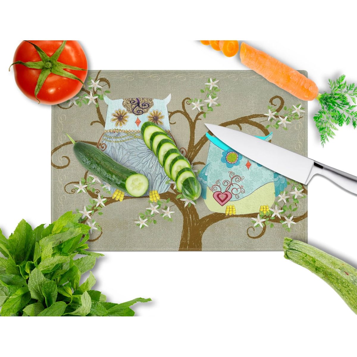 [RDY] [送料無料] Caroline's Treasures フレンドリー・レディース フクロウ ガラスまな板 大 [楽天海..