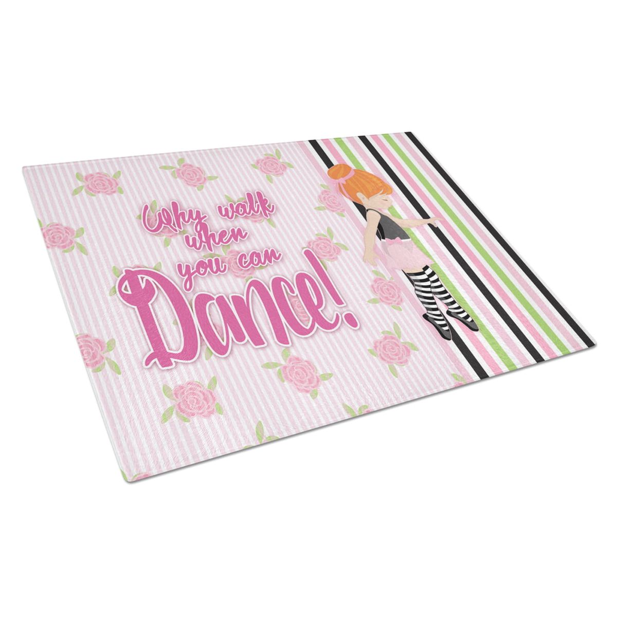 [送料無料] Caroline's Treasures バレエダンス ストライプ 赤毛 ガラスまな板 大 [楽天海外通販] | Ca..