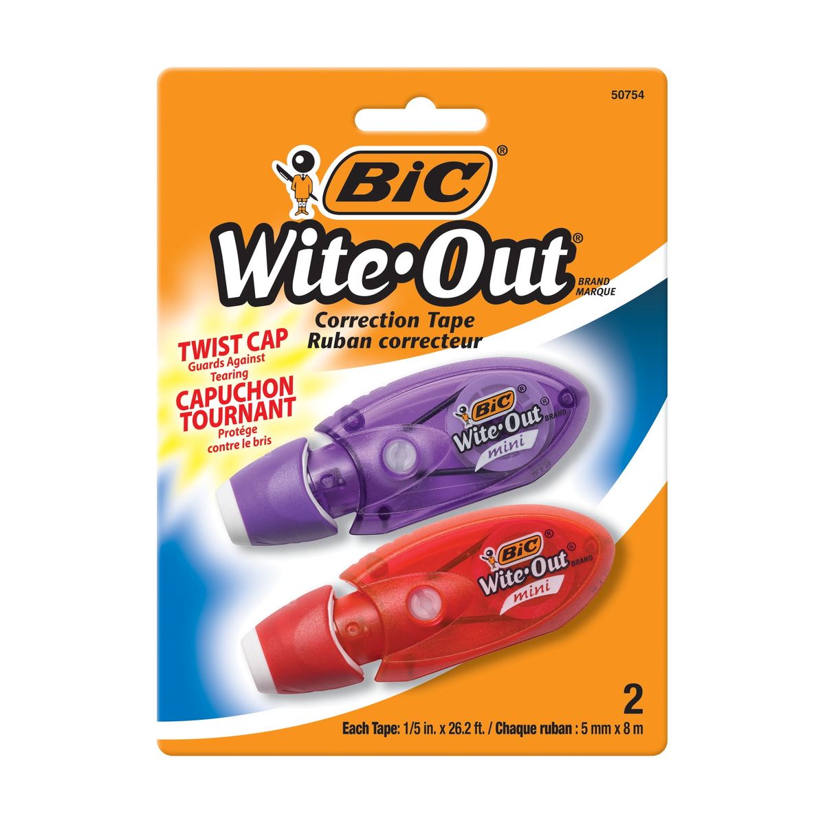 [送料無料] BIC 修正テープ、白、2カウント [楽天海外通販] | BIC Wite-Out Brand Mini Twist Correcti..