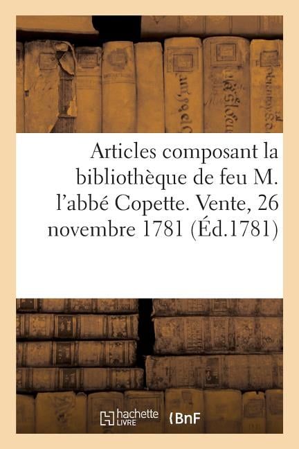 [RDY] [̵] 1781ǯ1126M. l'Abbé Copetteνˤפʪʤ˴ؤΡ...