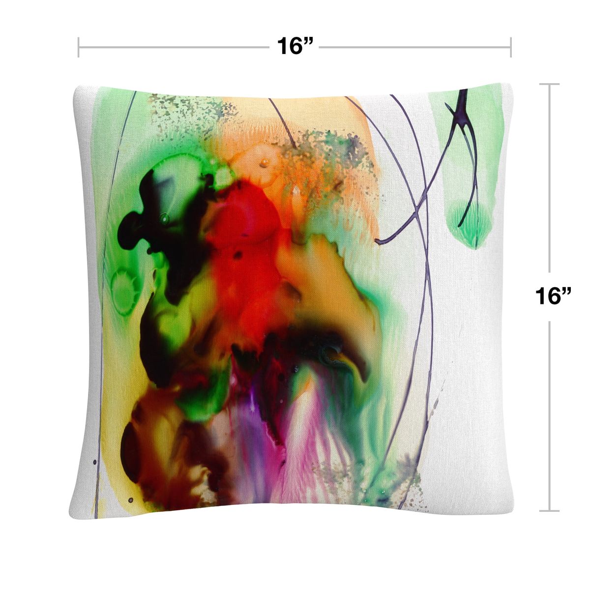 [RDY] [送料無料] 抽象的な番号09'ストリークスプラッシュペイントマスターズファインアート16 X 16装飾的なスローピロー [楽天海外通販] | Abstract Number 09' Streaks Splash Splatter Paintmasters Fine Art 16 X [2]