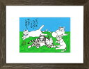 Kabamaru カバマル と 仲良し猫たち 太子額付(5)【送料無料】 岡本 肇 手描き作品 絵画 水墨画 作家オフィス「和味文化研究所」直営店[アート イン...