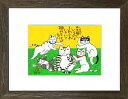Kabamaru カバマル と 仲良し猫たち 太子額付(7)【送料無料】 岡本 肇 手描き作品 絵画 水墨画 作家オフィス「和味文化研究所」直営店[アート イン...