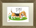 バセット・ハウンド DOG 太子額付【送料無料】 岡本 肇 手描き作品 絵画 水墨画 作家オフィス「和味文化研究所」直営店[アート インテリア 壁掛け 壁飾り ...